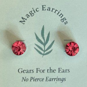 Barbie Pink crystal magnetic earrings. Acupressure for weight loss.